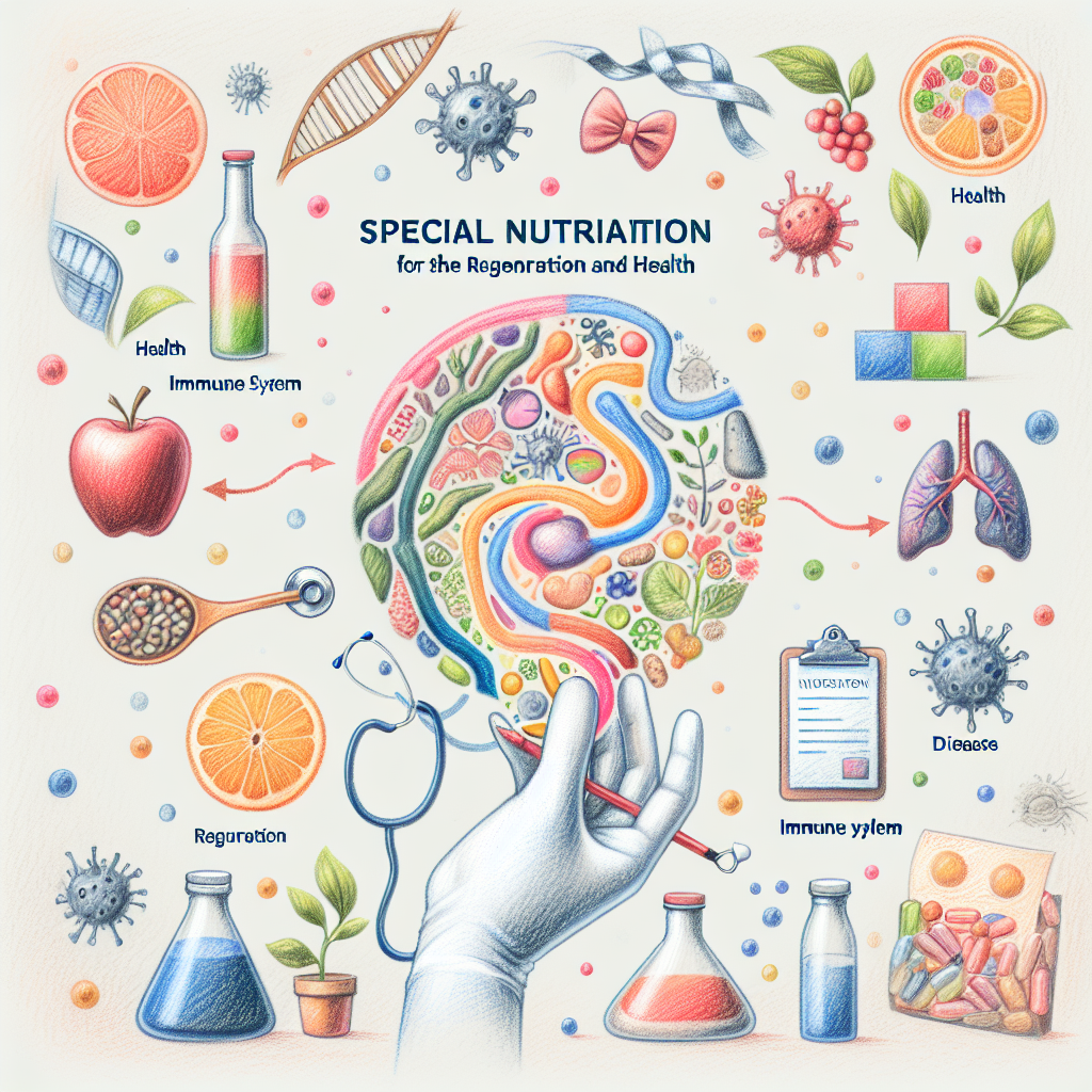 Pastelková ilustrace znázorňující téma: Speciální výživa