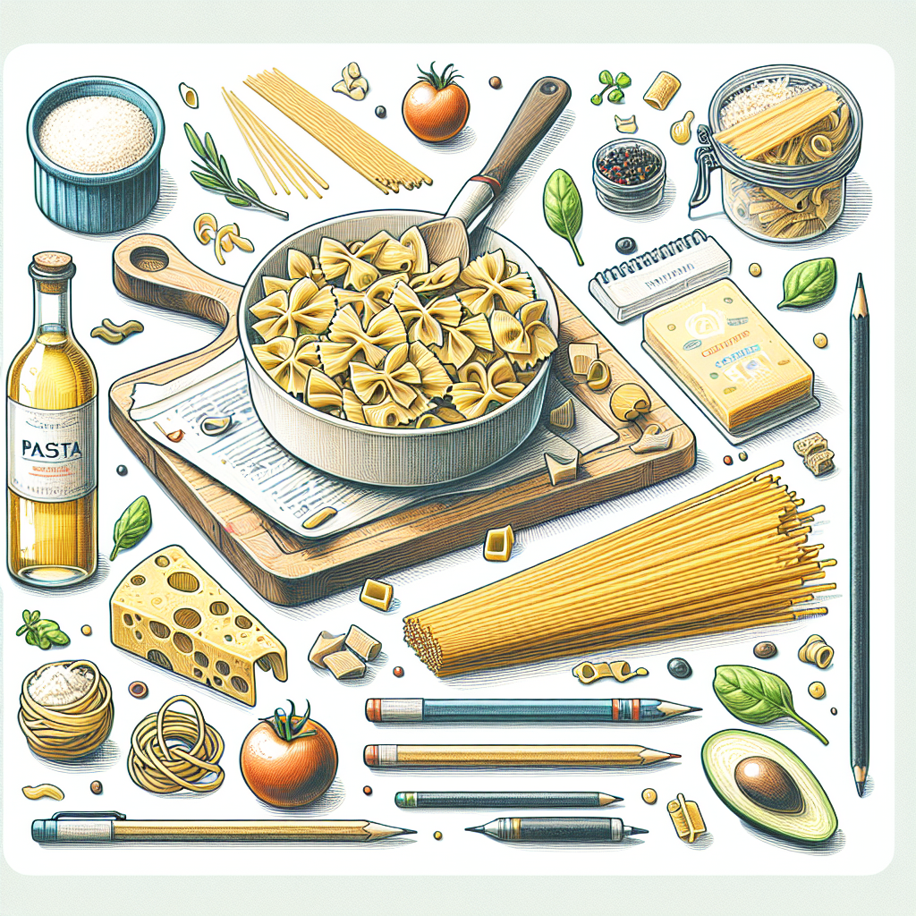 Pastelková ilustrace znázorňující téma: Recepty