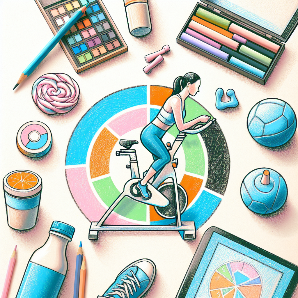 Pastelková ilustrace znázorňující téma: Fitness