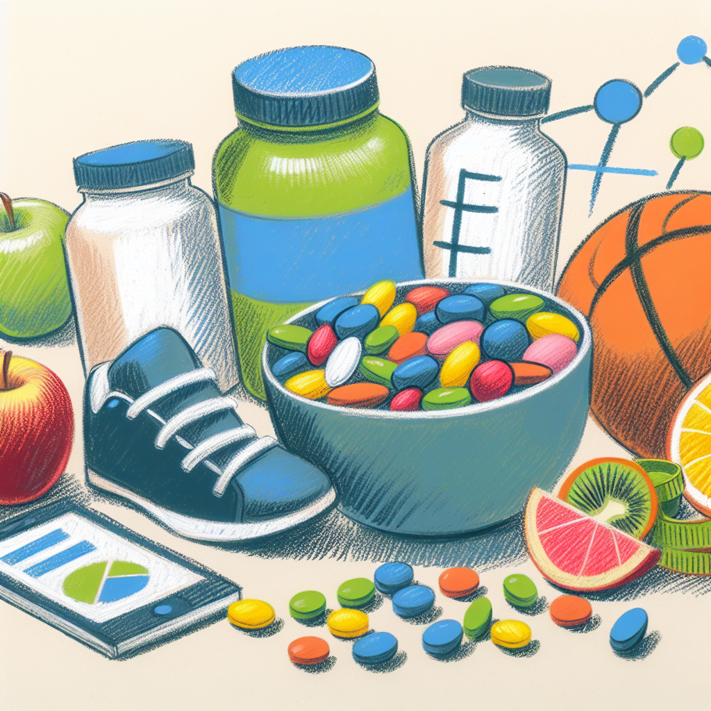 Pastelková ilustrace znázorňující téma: Sportovní výživa