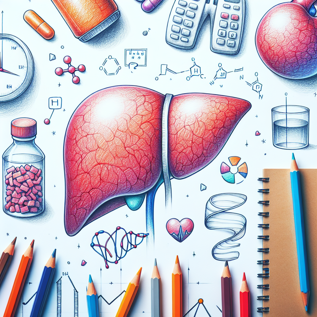 Pastelková ilustrace znázorňující téma: Zdraví jater