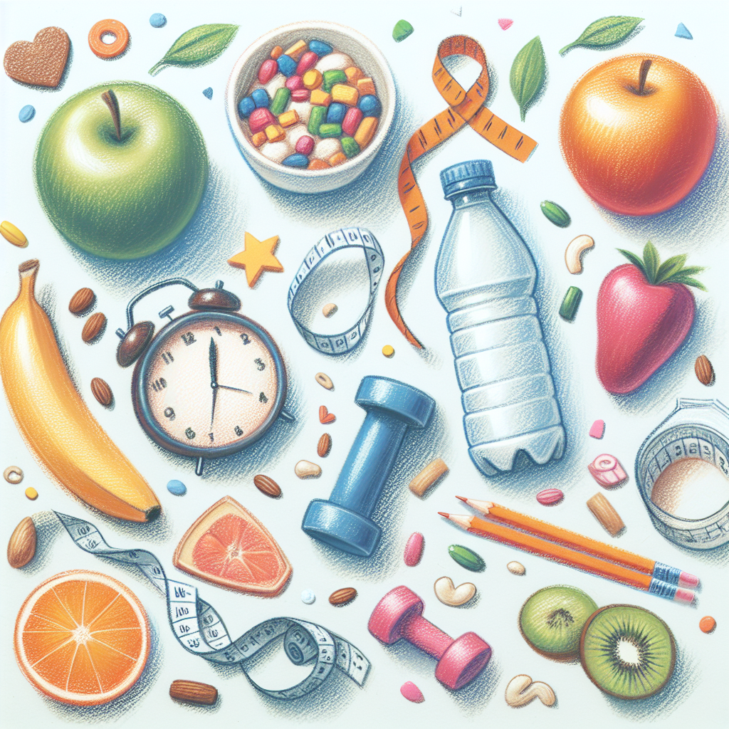Pastelková ilustrace znázorňující téma: Hubnutí