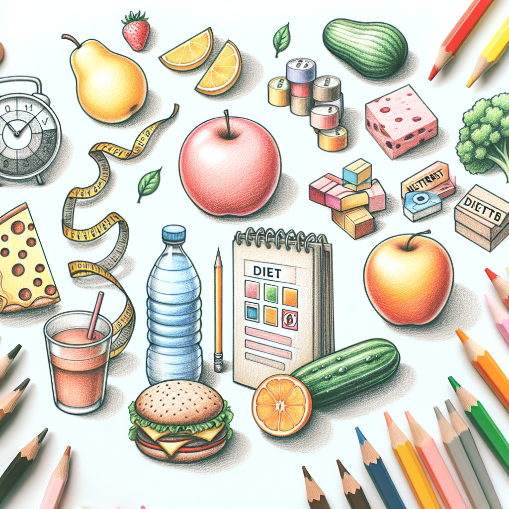 Pastelková ilustrace znázorňující téma: Hubnutí
