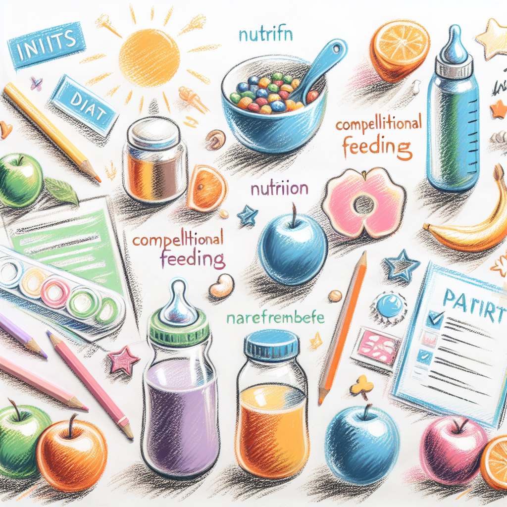 Pastelková ilustrace znázorňující téma: Výživa dětí
