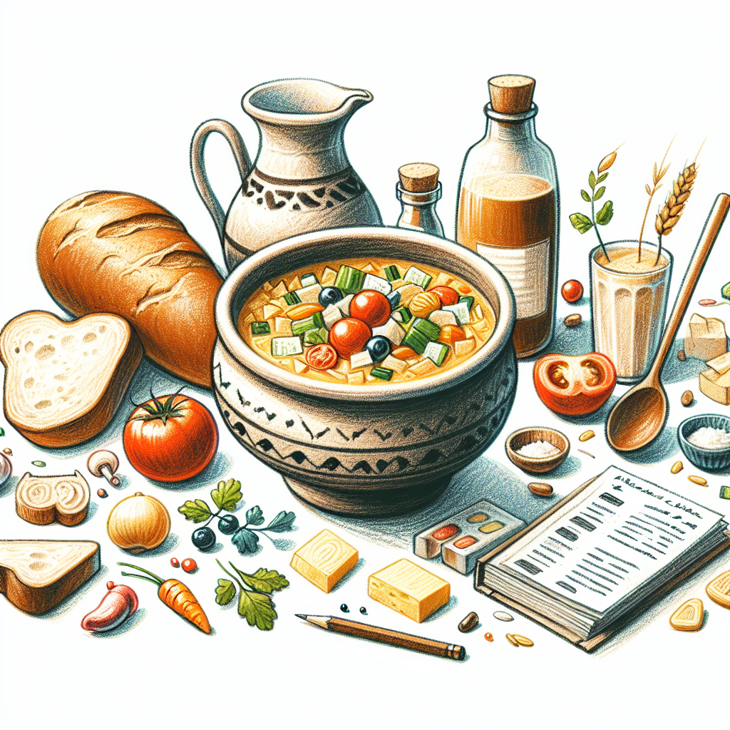 Pastelková ilustrace znázorňující téma: Česká kuchyně