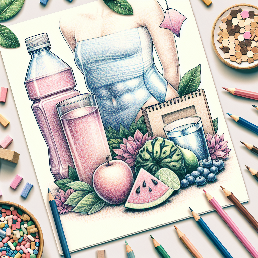 Pastelková ilustrace znázorňující téma: Diety a výživa