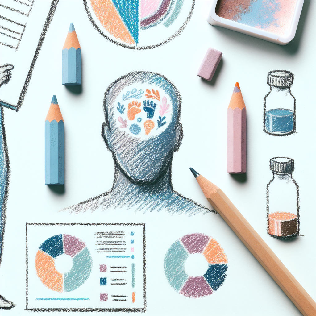 Pastelková ilustrace znázorňující téma: Duševní zdraví