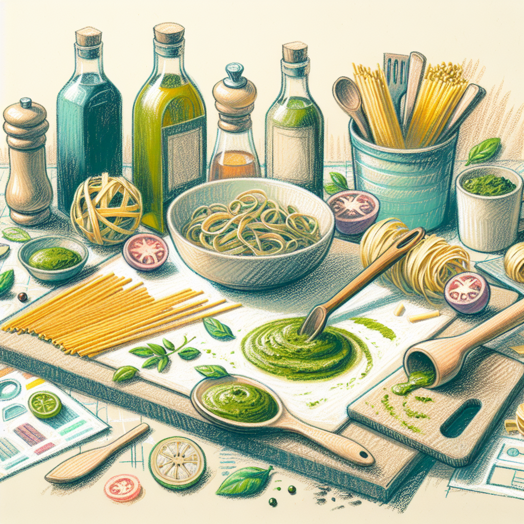 Pastelková ilustrace znázorňující téma: Italská kuchyně