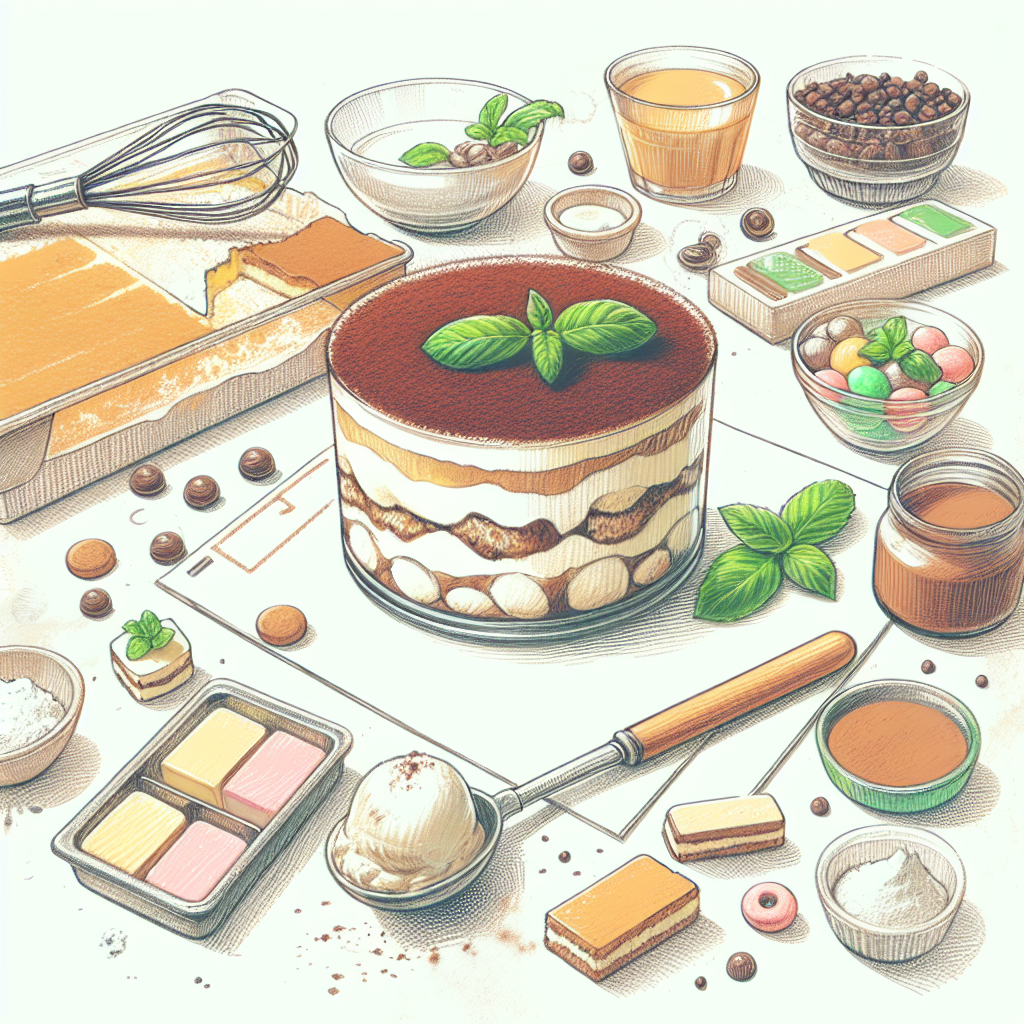 Pastelková ilustrace znázorňující téma: Dezerty
