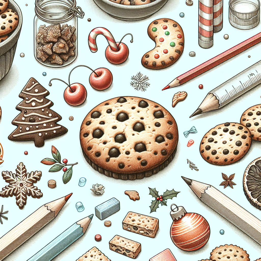 Pastelková ilustrace znázorňující téma: Vánoční recepty