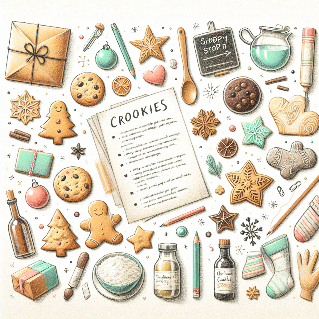 Pastelková ilustrace znázorňující téma: Vánoční cukroví