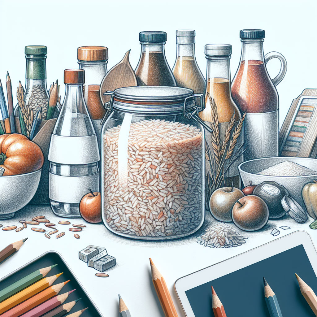 Pastelková ilustrace znázorňující téma: Potraviny
