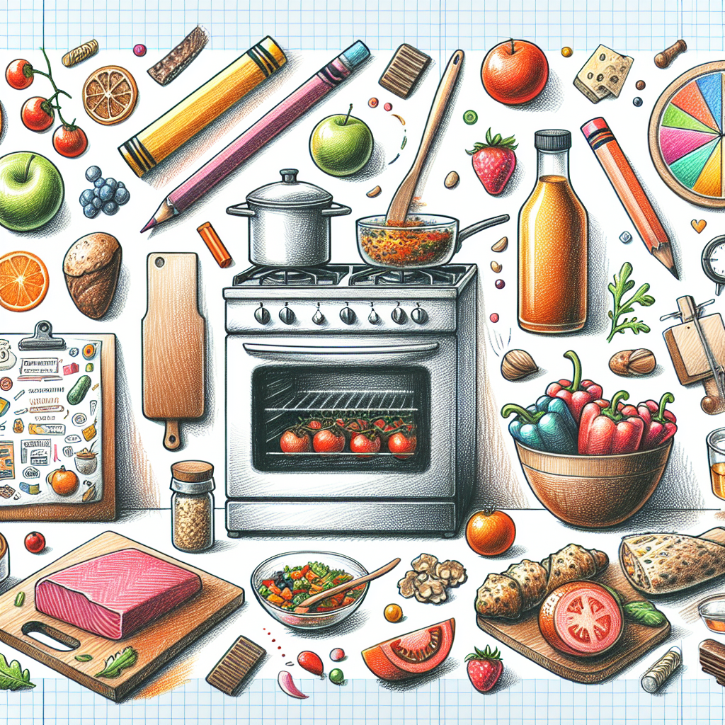 Pastelková ilustrace znázorňující téma: Vaření