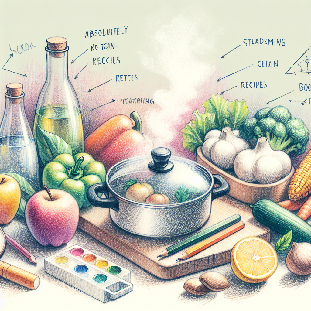 Pastelková ilustrace znázorňující téma: Zdravé vaření