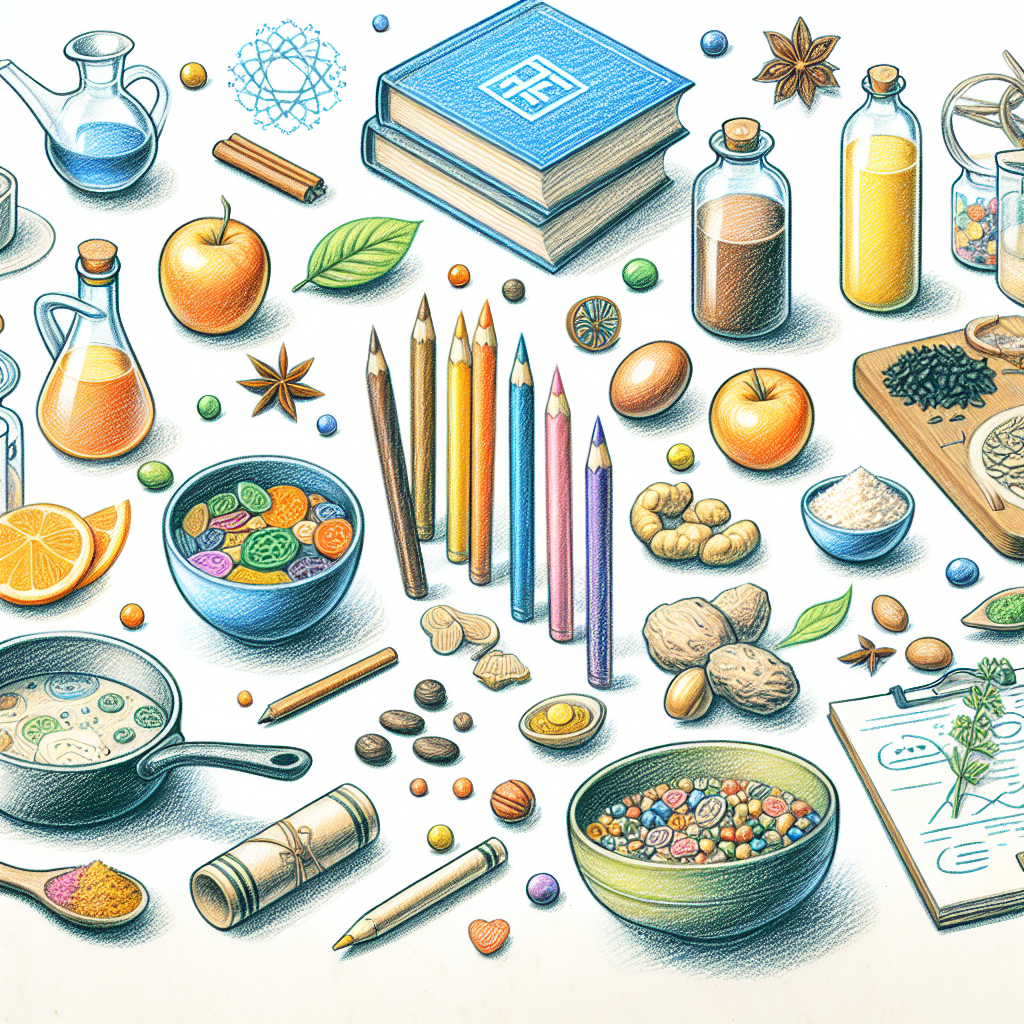 Pastelková ilustrace znázorňující téma: Vaření