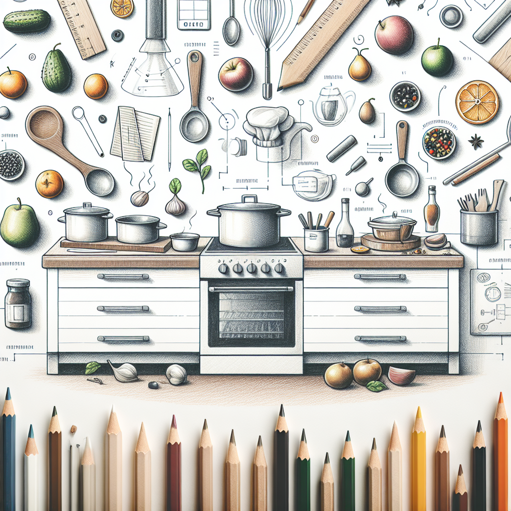 Pastelková ilustrace znázorňující téma: Vaření