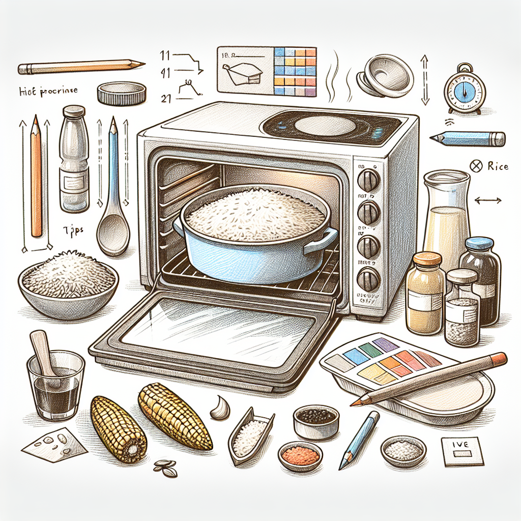 Pastelková ilustrace znázorňující téma: Vaření rýže