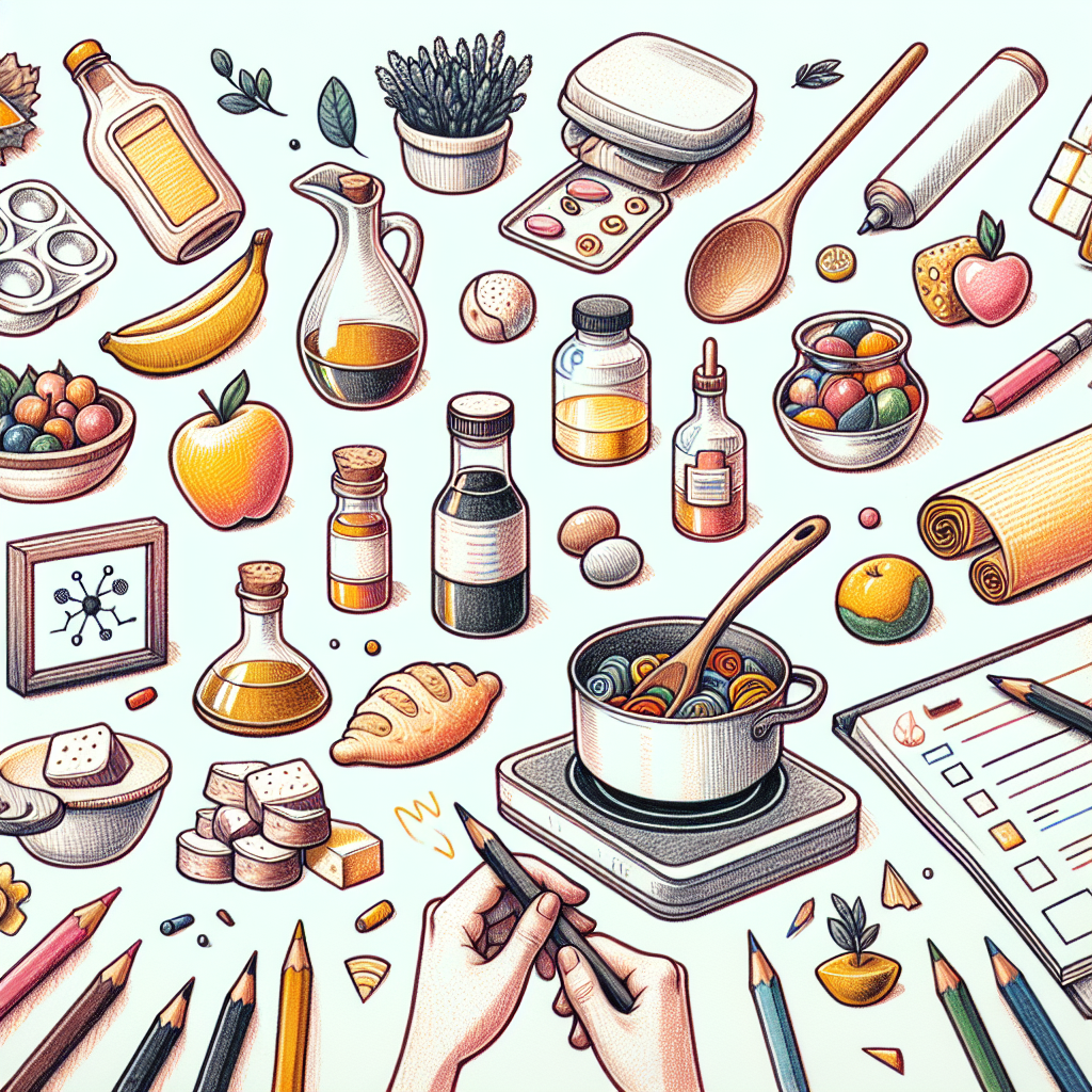 Pastelková ilustrace znázorňující téma: Zdravé vaření