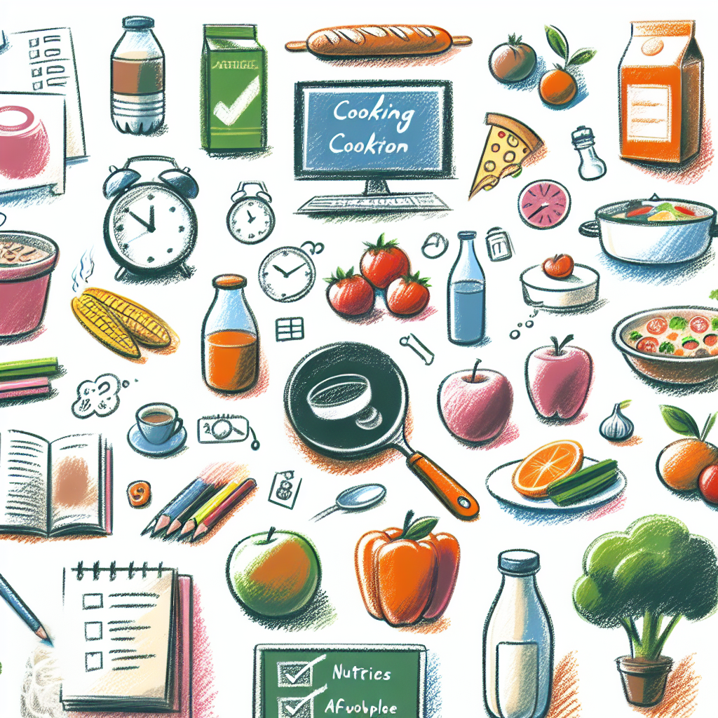 Pastelková ilustrace znázorňující téma: Zdravé vaření