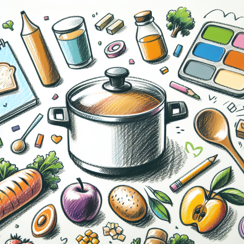 Pastelková ilustrace znázorňující téma: Kuchyňské spotřebiče