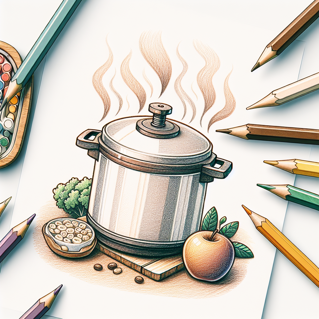 Pastelková ilustrace znázorňující téma: Vaření