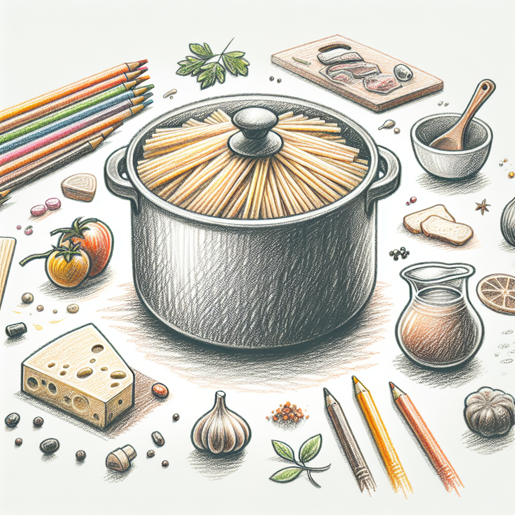 Pastelková ilustrace znázorňující téma: Vaření