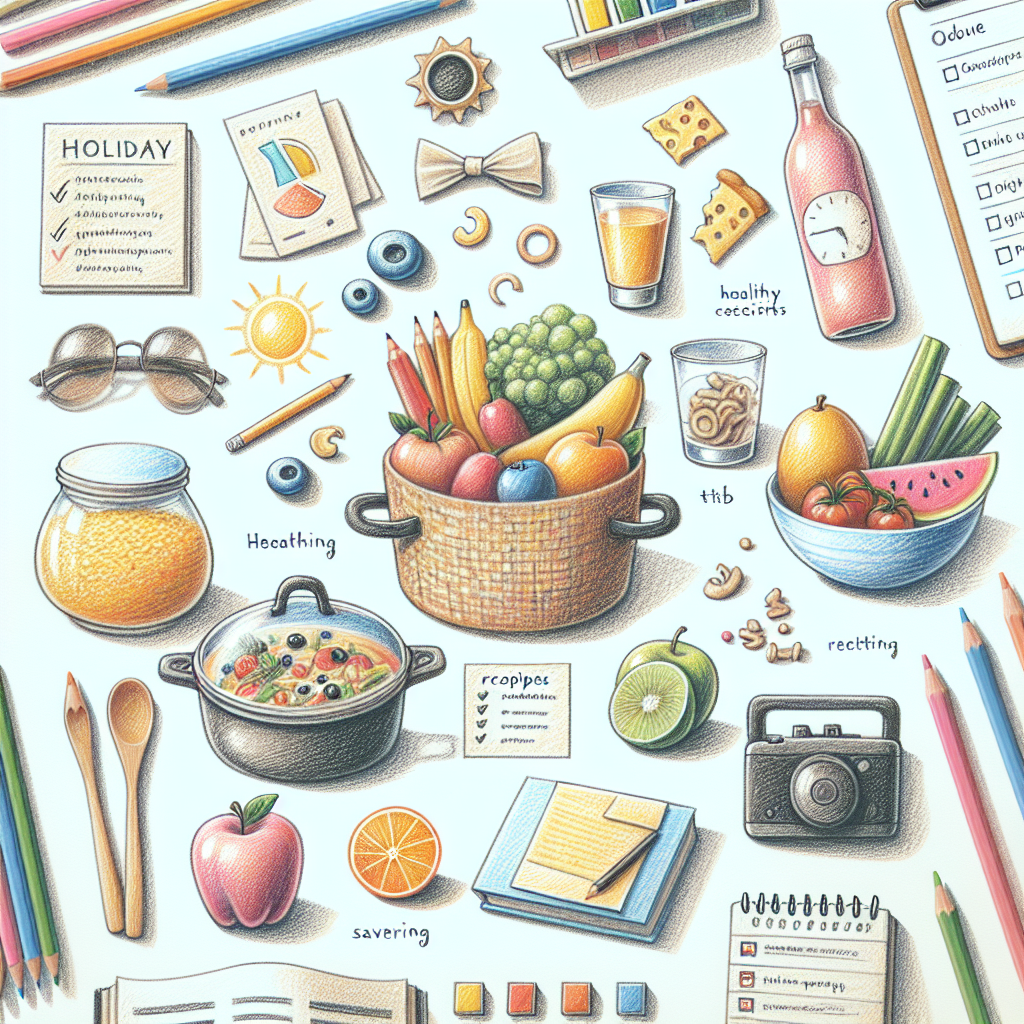 Pastelková ilustrace znázorňující téma: Vaření na cestách