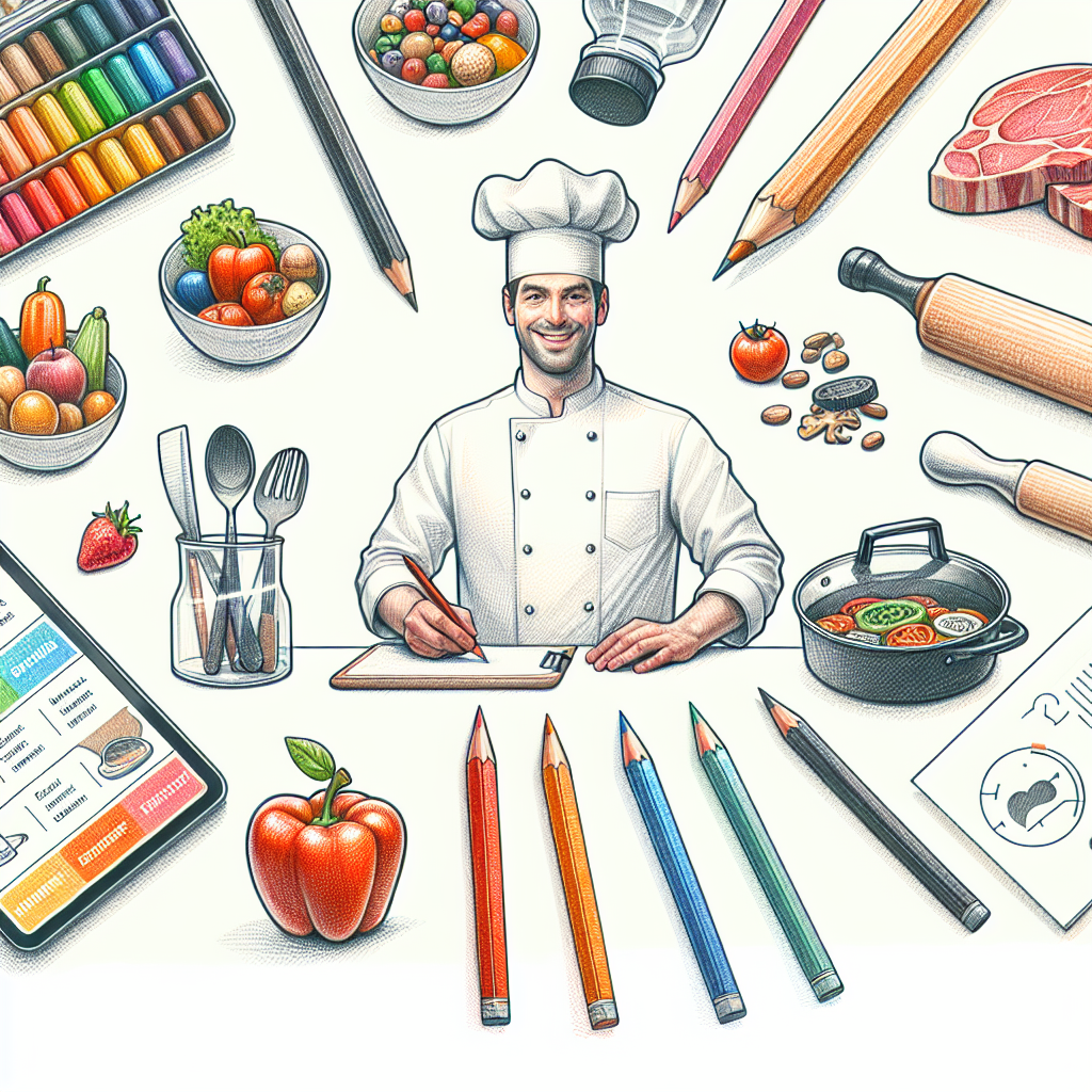 Pastelková ilustrace znázorňující téma: Vaření