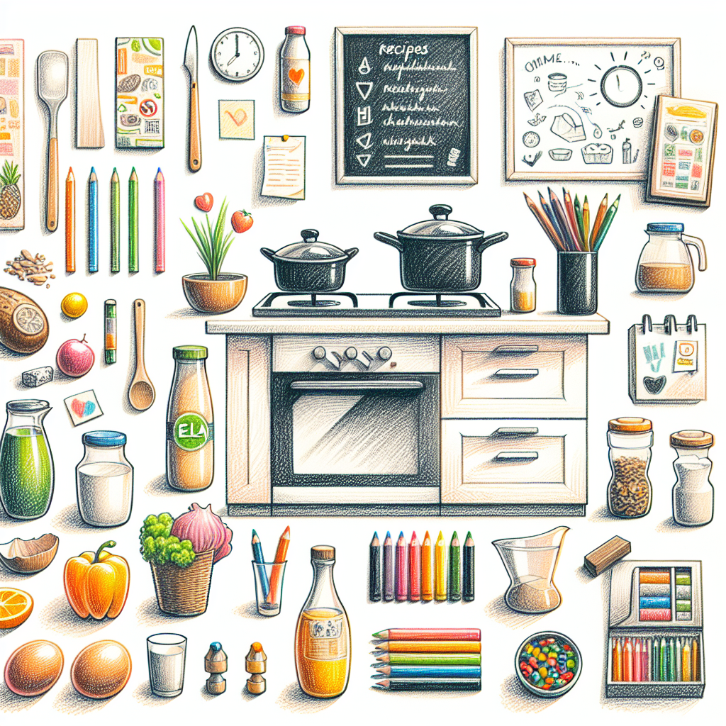 Pastelková ilustrace znázorňující téma: Zdravé vaření