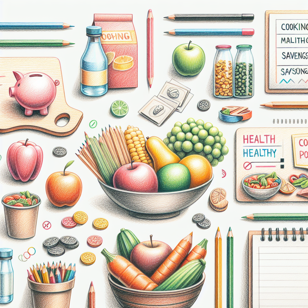 Pastelková ilustrace znázorňující téma: Vaření a recepty