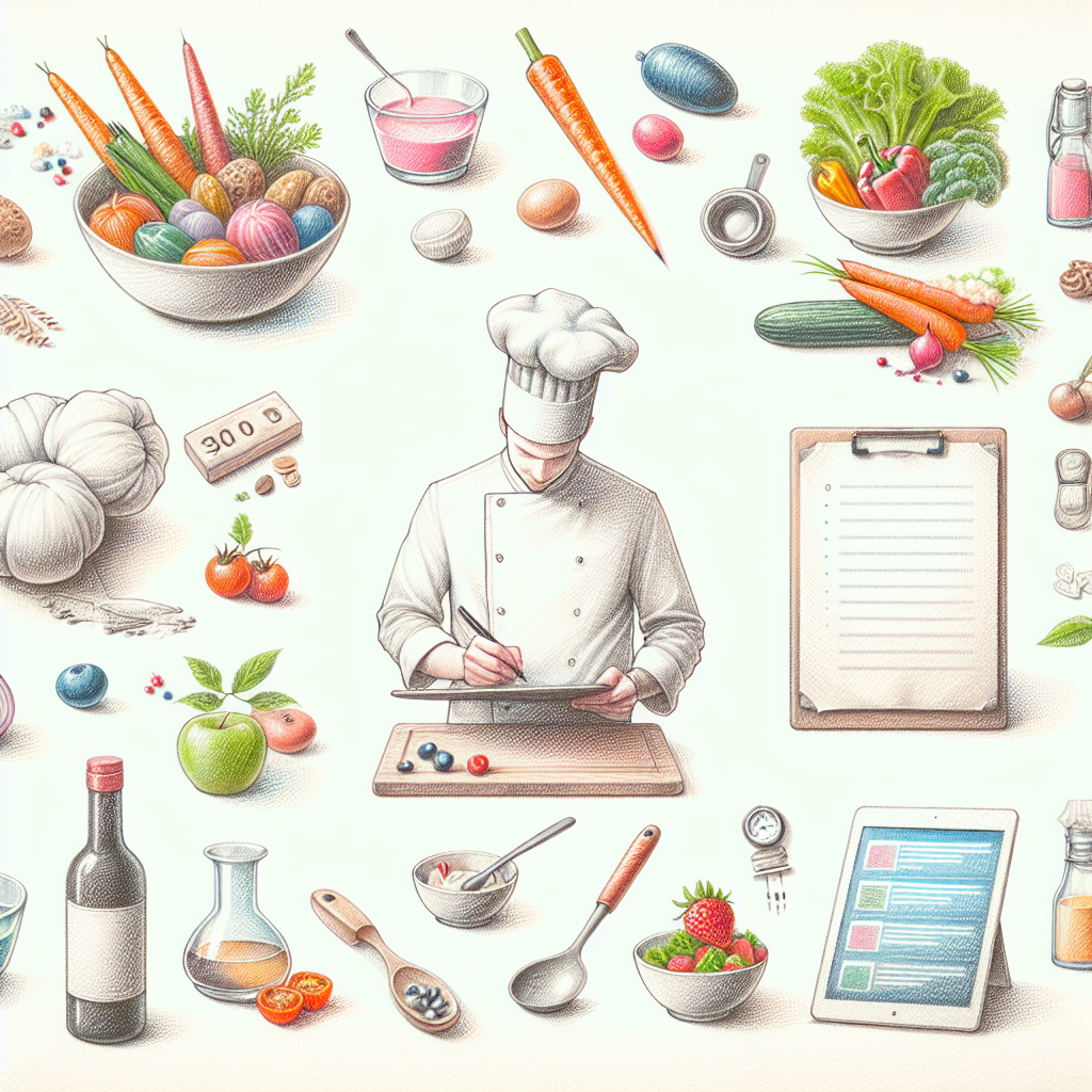 Pastelková ilustrace znázorňující téma: Gastronomie
