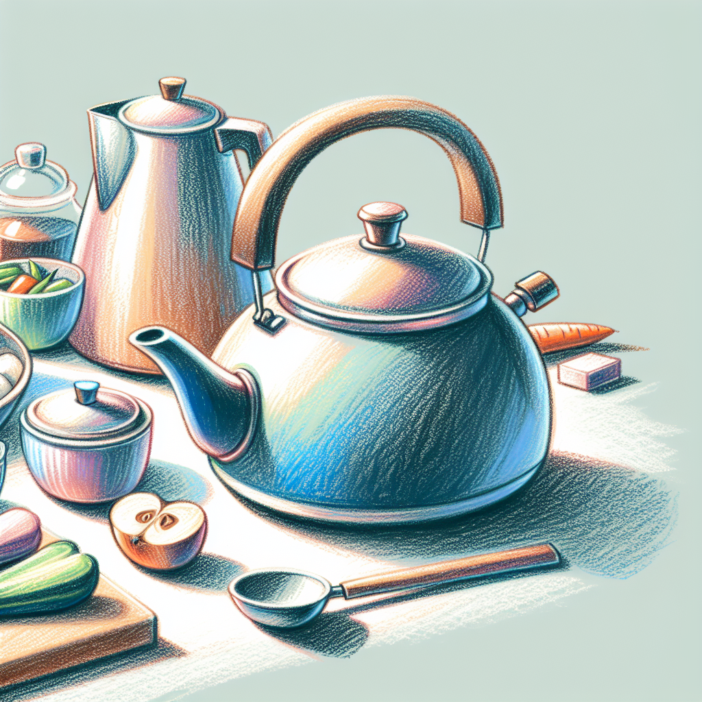 Pastelková ilustrace znázorňující téma: Kuchyně