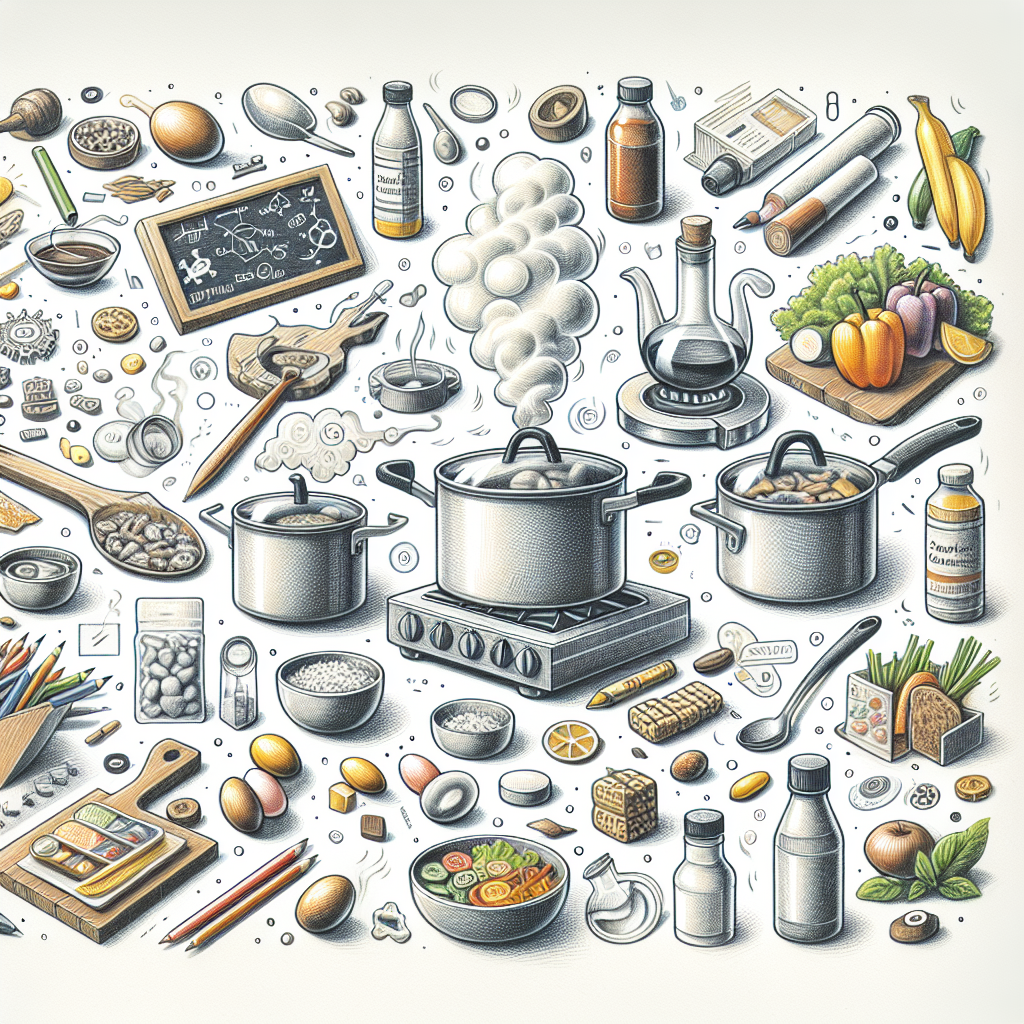 Pastelková ilustrace znázorňující téma: Zdravé vaření