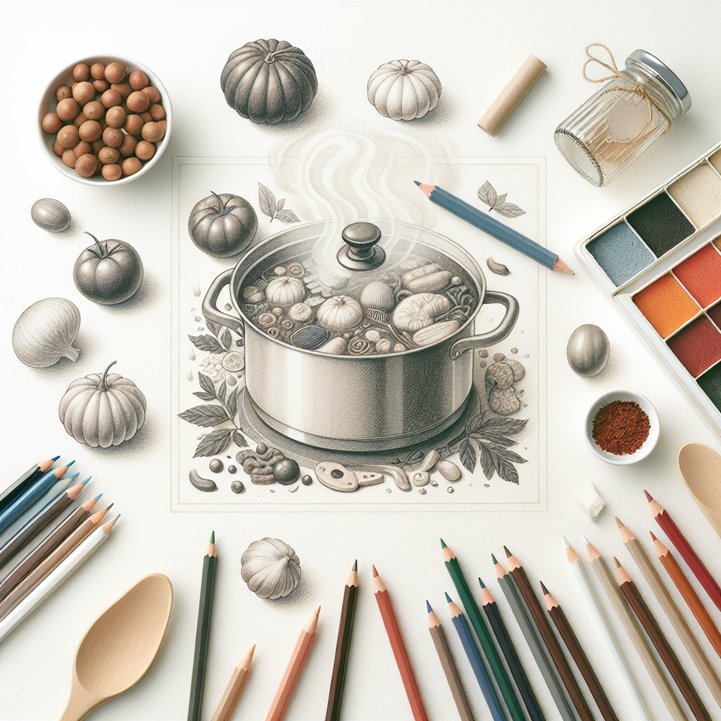 Pastelková ilustrace znázorňující téma: Zdravé vaření