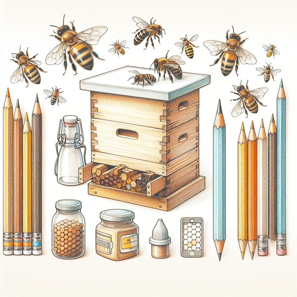 Pastelková ilustrace znázorňující téma: Včelaření