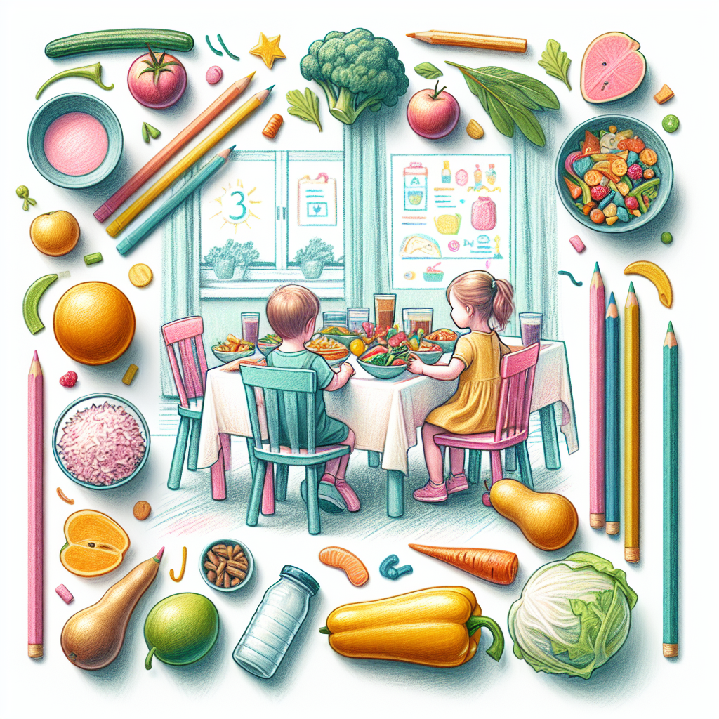 Pastelková ilustrace znázorňující téma: Dětská výživa