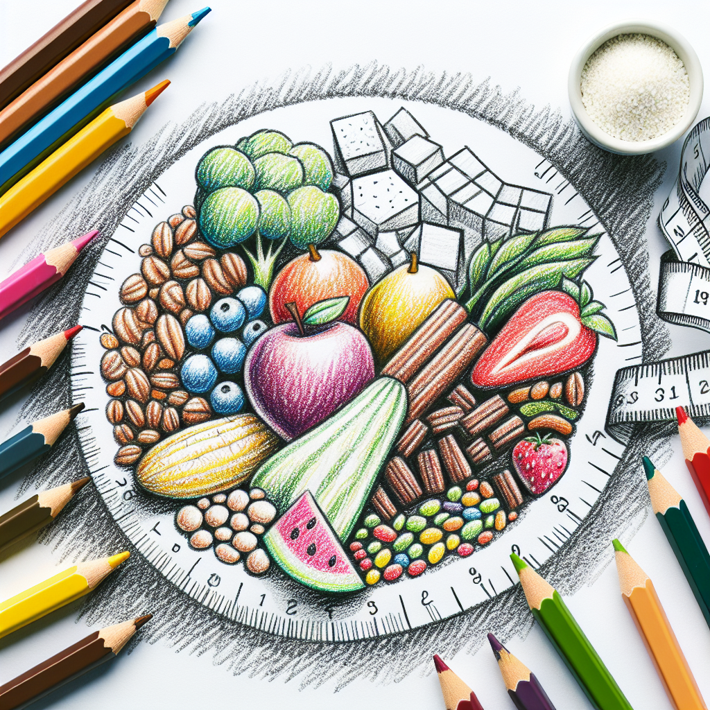 Pastelková ilustrace znázorňující téma: Zdravá strava