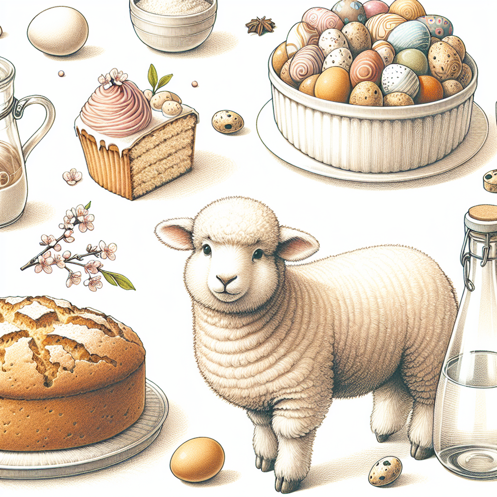 Pastelková ilustrace znázorňující téma: Velikonoční recepty