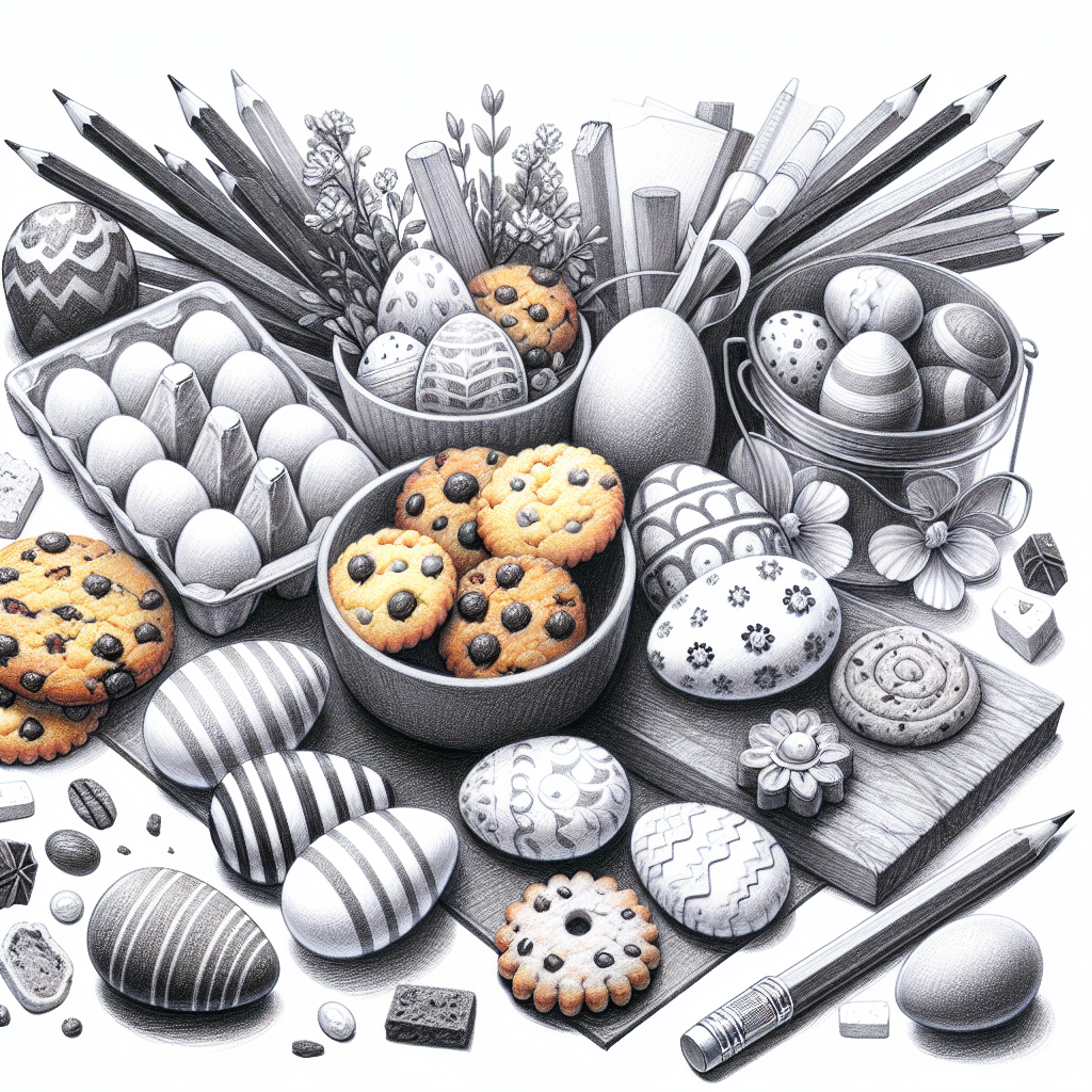 Pastelková ilustrace znázorňující téma: Cukroví
