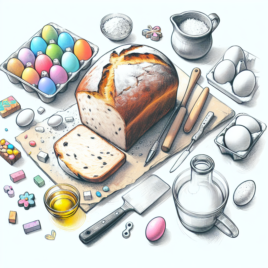 Pastelková ilustrace znázorňující téma: Velikonoční recepty