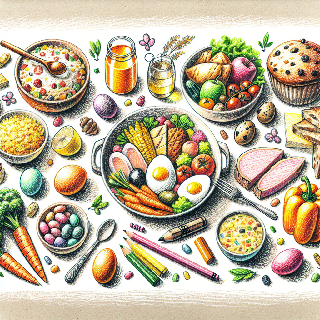 Pastelková ilustrace znázorňující téma: Velikonoce