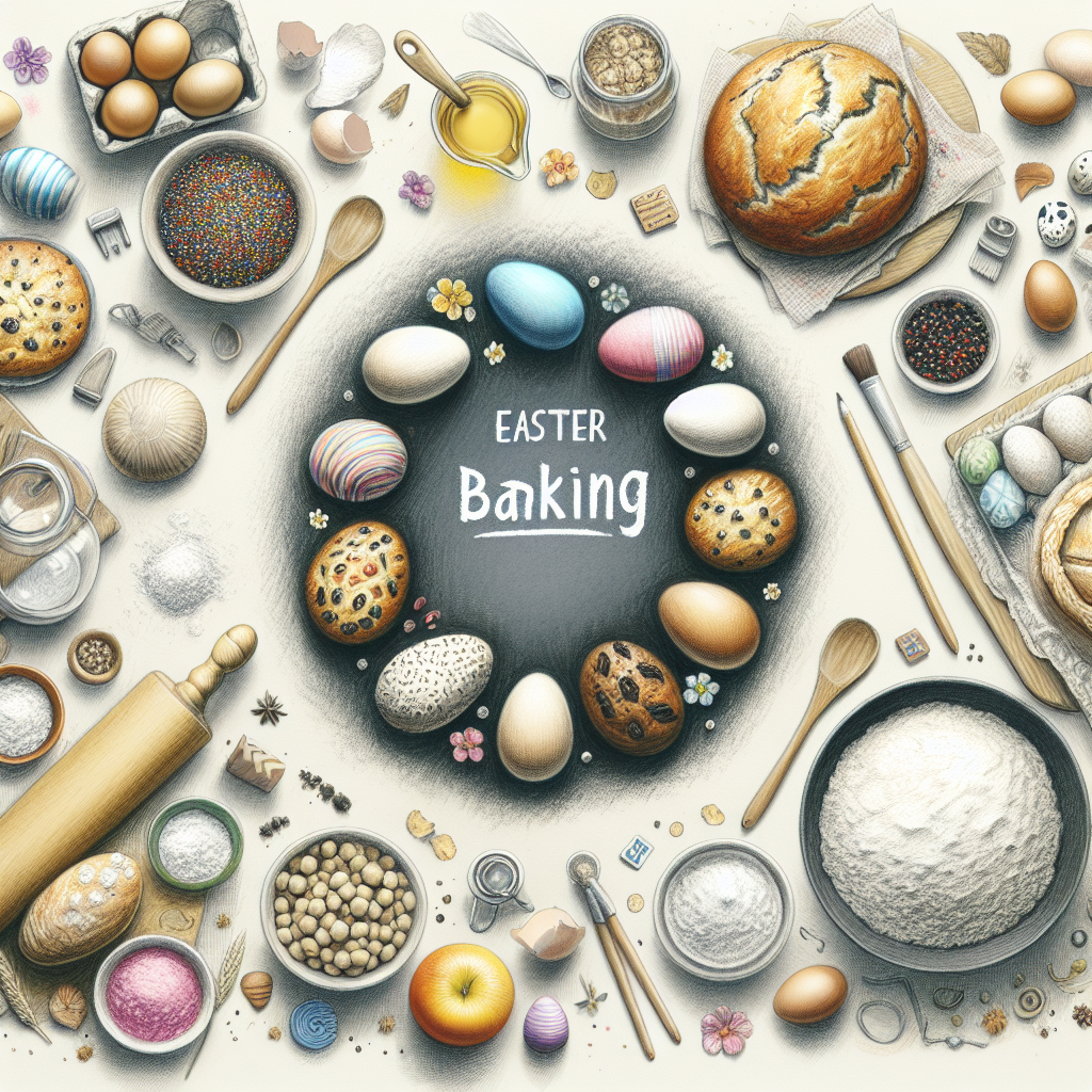 Pastelková ilustrace znázorňující téma: Pečení