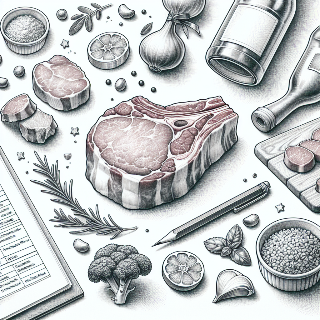 Pastelková ilustrace znázorňující téma: Vepřové maso