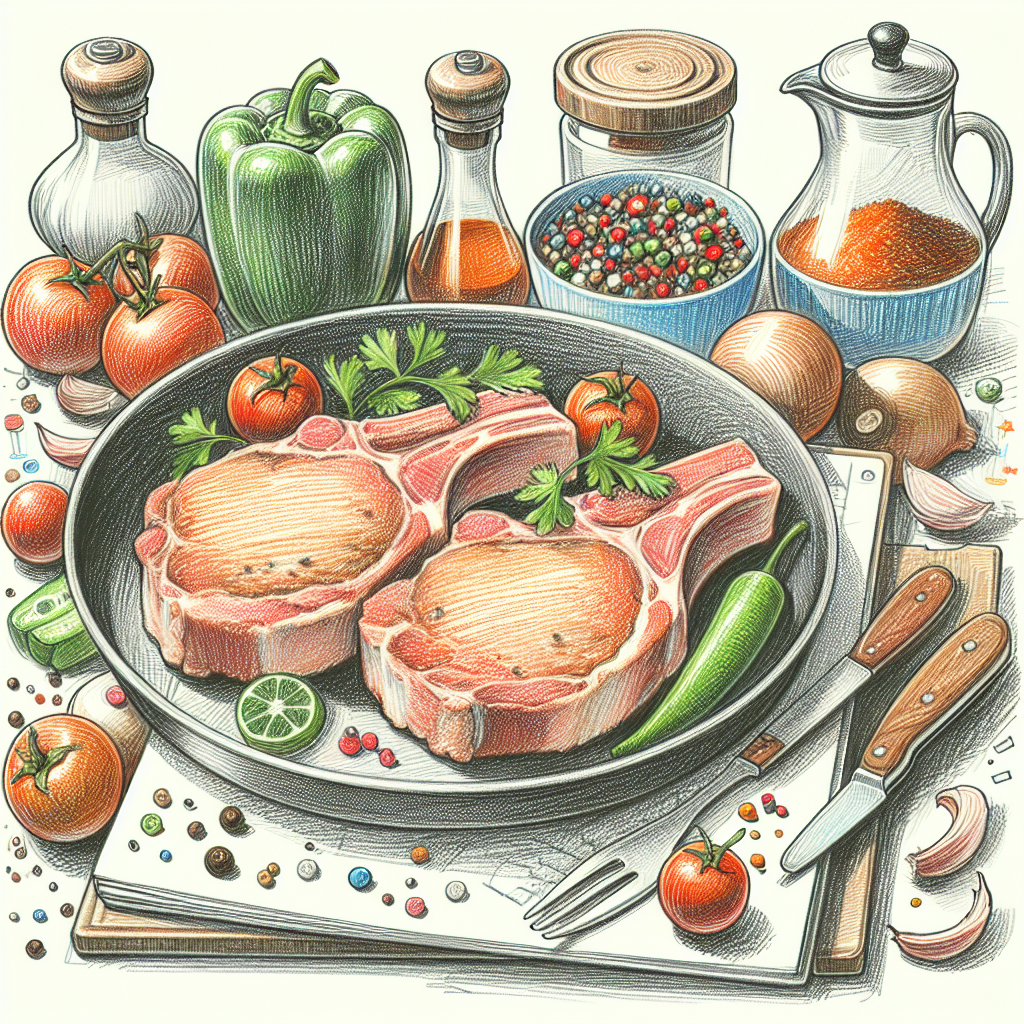 Pastelková ilustrace znázorňující téma: Recepty na maso