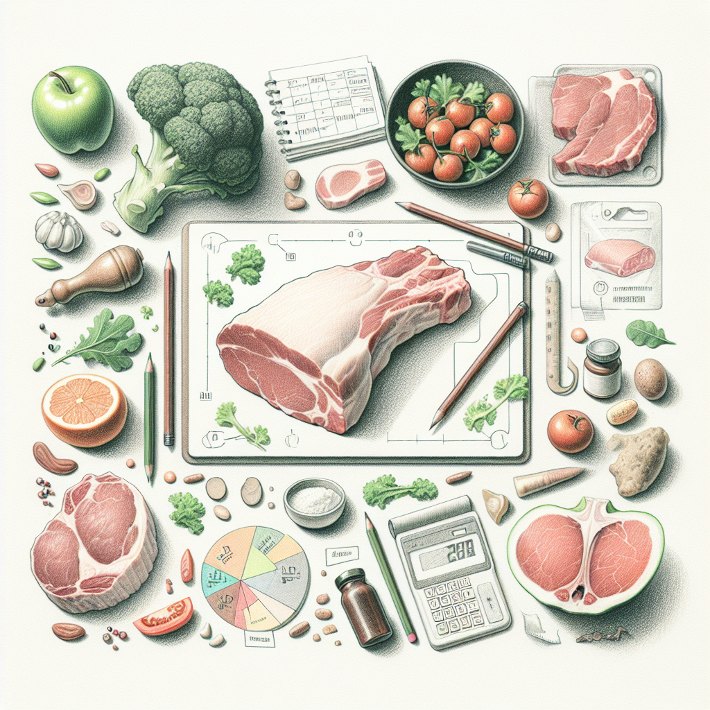 Pastelková ilustrace znázorňující téma: Masné výrobky