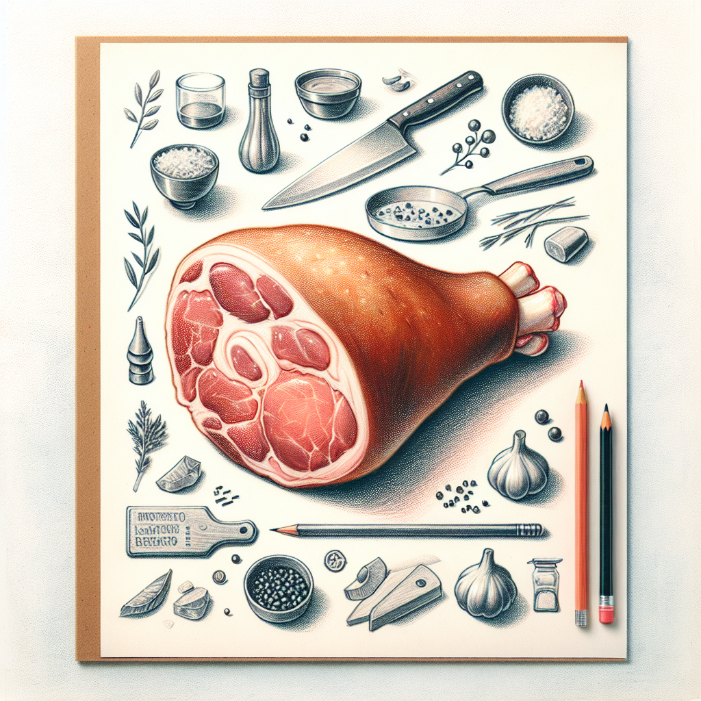 Pastelková ilustrace znázorňující téma: Vepřové maso