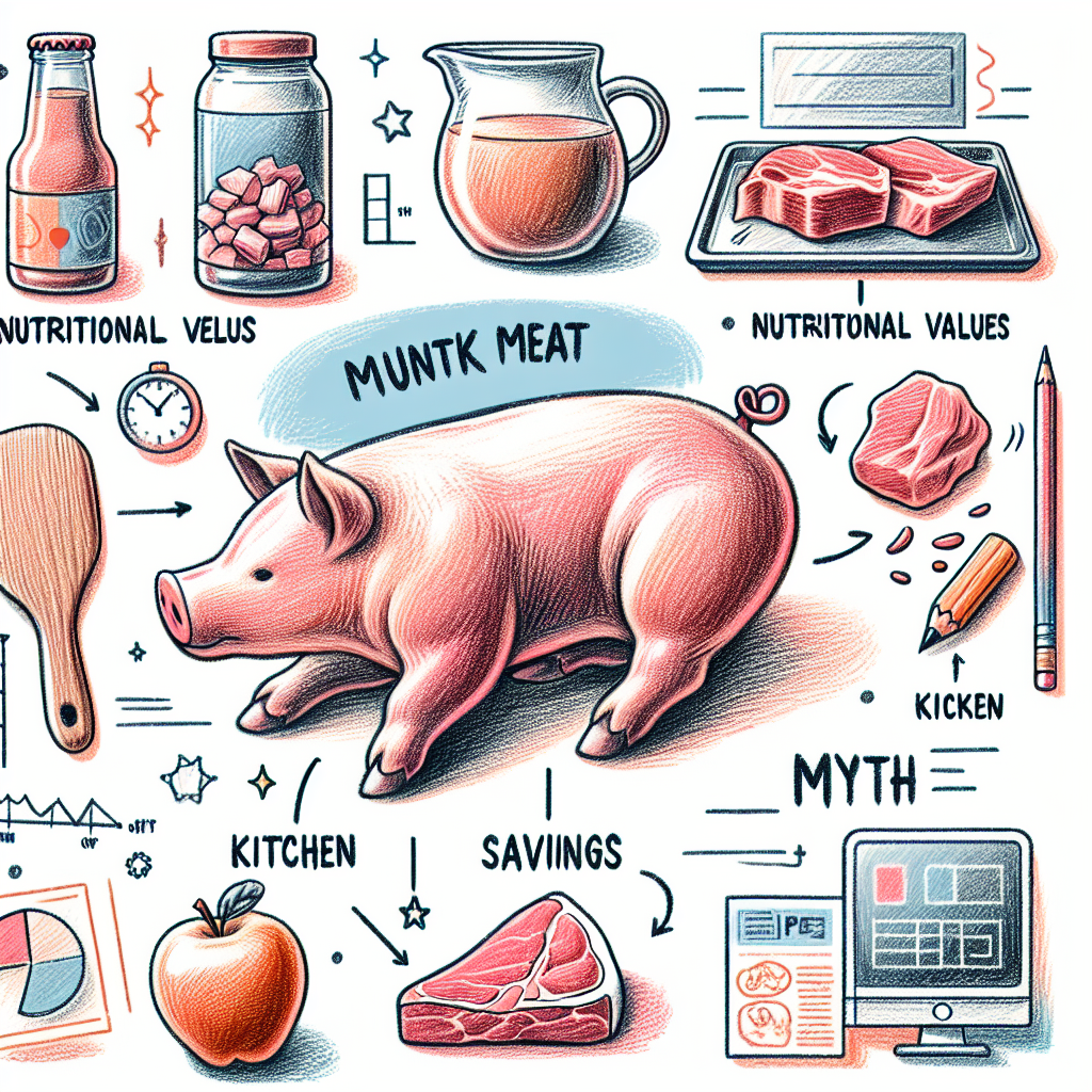 Pastelková ilustrace znázorňující téma: Vepřové maso