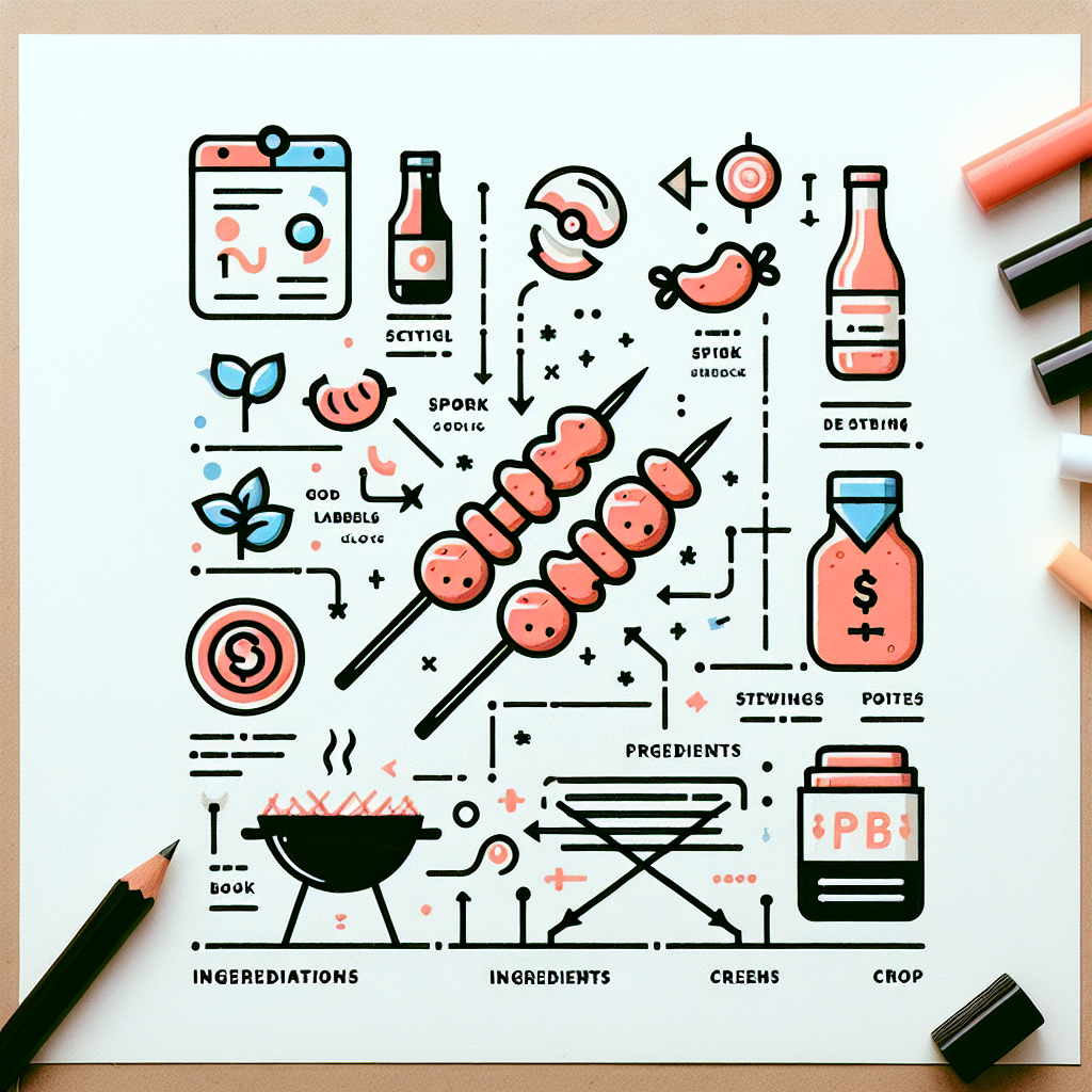 Pastelková ilustrace znázorňující téma: Grilování