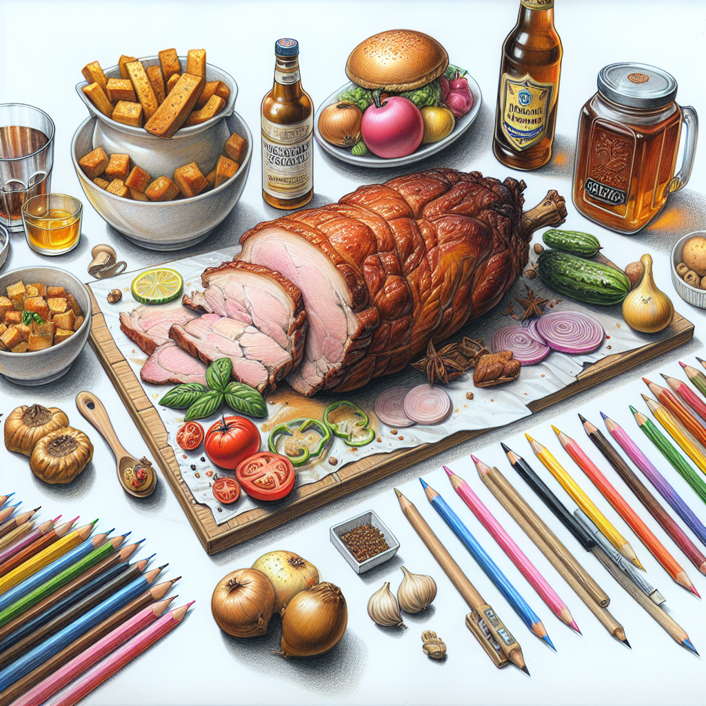 Pastelková ilustrace znázorňující téma: Česká kuchyně