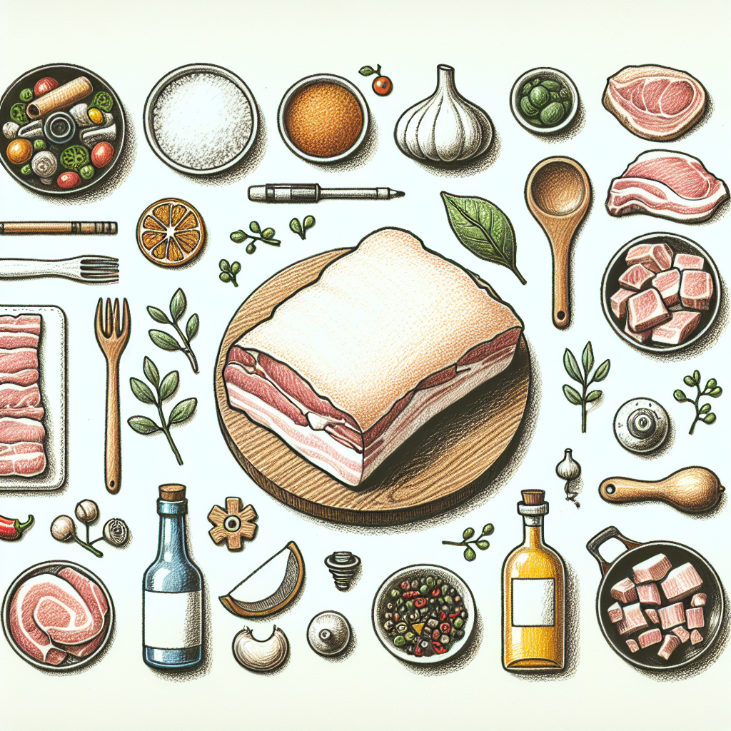 Pastelková ilustrace znázorňující téma: Recepty na maso